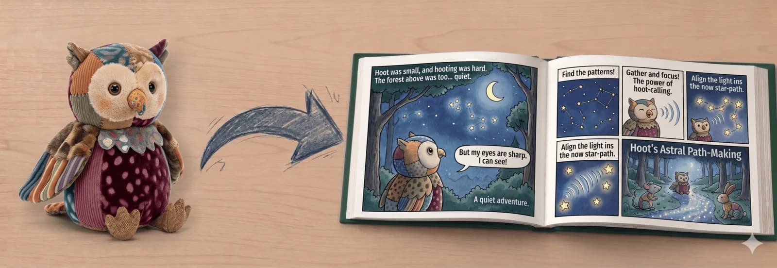 Doudou transformé en livre personnalisé, exemple 4