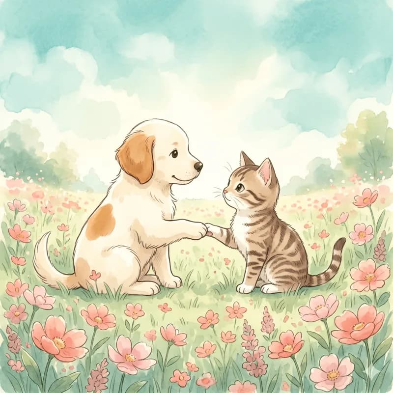 BD personnalisée thème amitié : le doudou et son enfant se font un nouvel ami