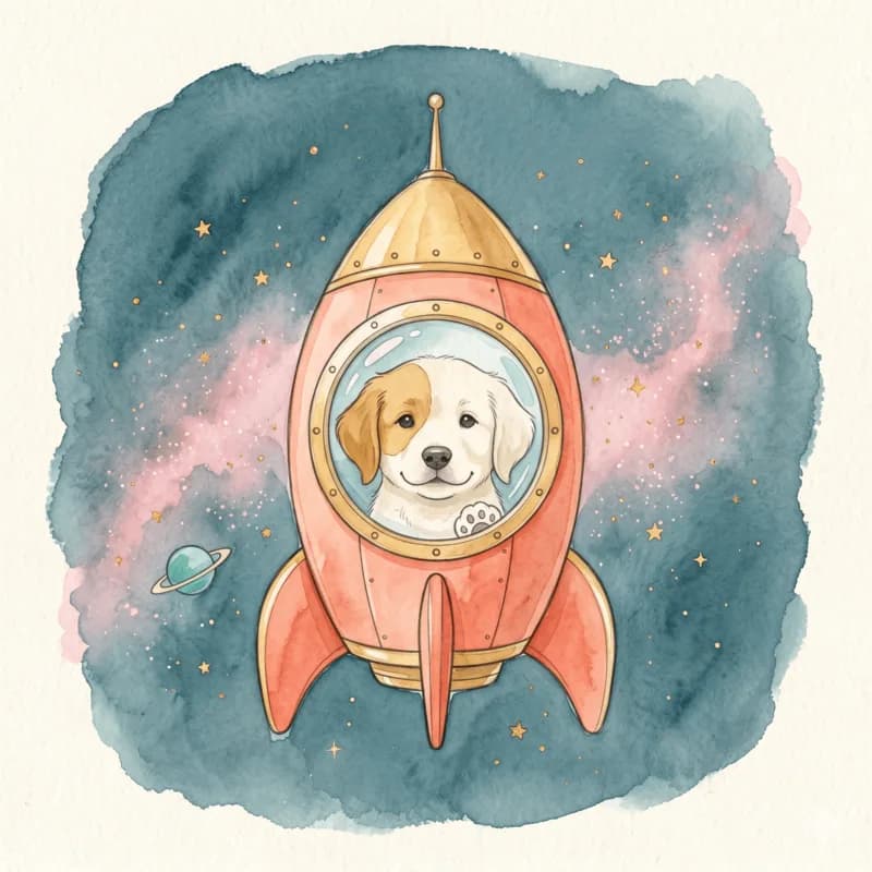 BD personnalisée thème voyage dans l'espace : le doudou explore les étoiles
