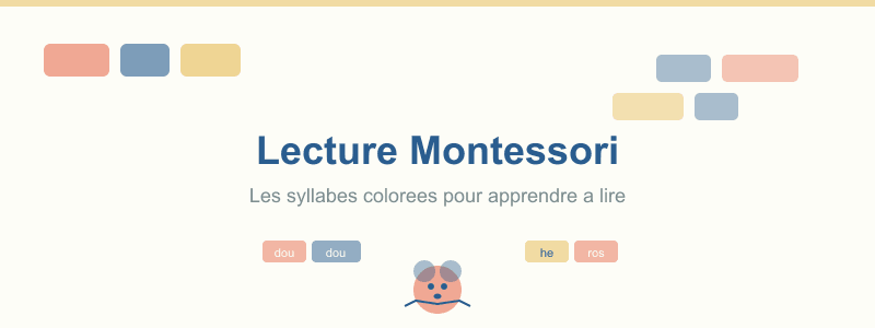 Exemple de lecture Montessori colorée